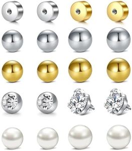 MODRSA 14g 16g Replacement Balls for Piercings Septum Ring Balls Belly Button Ring Balls Replacement 16 Gauge Balls for Piercings Nipple Tongue Ring Balls 16g Cartilage Earring Screw Backs 3mm 5mm