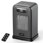 FLANUR Space Heaters for Indoor Use, 1500W Room Heater Fan 2 in 1 with Remote, Thermostat, LED Display, Overheat & Tip Over Protection, 12H Timer, 70° Oscillating Heater for Bedroom, Black
