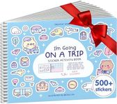 My First Trip Sticker + Coloring Book (500+ Stickers & 12 Scenes) by Cupkin - Side by Side Activity Book Design - Fun Toddler Travel Essential Sticker Books for Kids 2-4 - Great for Older Boys & Girls