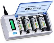 EBL LCD Universal Battery Charger & Discharger with 4 x Ni-MH C Size Rechargable Battery 5000mAh