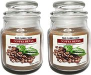 Highly Fragranced Coffee Beans Filled Yankee Glass Jar Candle,SOYA Wax, (3 Oz, Set of 2) Burn Time 20 Hours