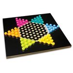 Traditional Wooden Chinese Checkers Board Set Strategy Game & Instructions