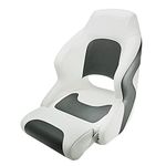 Seamander Captain Bucket Seat Boat Seat,Filp Up Boat Seat (SC1-White/Charcoal)