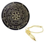 TREEMAISON Vastu Star Dowsing Board (Size- 9 inch) Metaphysical Message Board for Witchcraft with Brass Pendulum (Pendulum Assorted) Acrylic Divination Board | Spirit Board | Pendulum Dowsing Board
