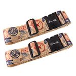 Teeoff Luggage Straps 2 Pack Suitcase Belts Travel Bag Accessories Adjustable (Stamp- 2 Pack)