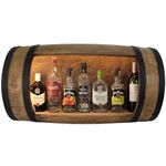 weeco Wooden Barrel Hanging Wooden Barrel-Shaped Shelf with LED Lighting, Mini Bar on the Wall, Hanging Shelf for Alcohol Bottles, for Hanging Wooden Barrel