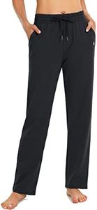 SANTINY Women's Cotton Sweatpants Yoga Lounge Casual Pants Open Bottom Sweat Pants for Women with Pockets, Black, X-Large