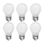 Frosted A15 Incandescent Appliance Light Bulb, 40 Watt, 2700K Soft White, E26 Medium Base, 320 Lumens, 130V (6 Pack)