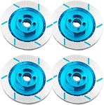 4PCS ShareGoo Aluminum Alloy 12mm Wheel Rim Hex Hub Brake Disc Decoration for HSP HPI Kyosho Traxxas Tamiya 1/10 4WD RC On-Road Racing Car Truck Tires,Blue