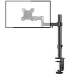 Single Monitor Arm Desk Mount, Max. Load 10kg, Adjustable Mount with Tilt Swivel Rotation for 13-32 inch LCD LED Screens, 2 Mouting Options, Vesa 75x75/100x100mm