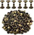 Asiatic Antique Metal Double Cap Rivets Leather Studs for Belts/Fancy Rivets/Fancy Studs/Fancy Buttons/Decorative Studs/Jackets/Shoes/Hats/Jeans/Leather Crafts/DIY Items 9mm (set of 100).