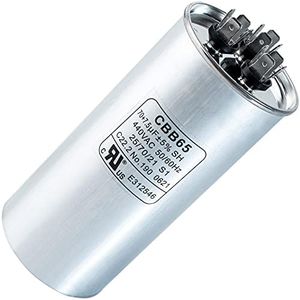 [UL Certified] BlueStars 70/7.5 uF 70+7.5 MFD 370 or 440 Volt VAC Round Dual Run Capacitor by BlueStars - Compatible for Air Conditioner or Heat Pump Condenser