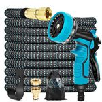 Expandable Garden Hose, Garden Water Hose Leak-Proof with 8-Function Sprayer,30FT Retractable Hosepipe for Garden, No-Kink Flexible Water Hose with Solid Brass Fittings for Watering Cleaning