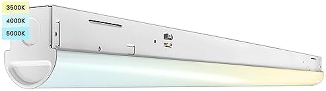 LUXRITE 3FT Slim LED Shop Light, 25W, 3450 Lumens, Linear Strip Light Fixture, 3 Color Selectable 3500K-5000K, 0-10V Dimmable, Damp Rated, Flush Mount Ceiling Light, UL Listed - Garage, Workshop