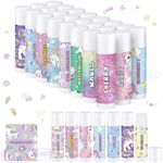 Swiffen 24 Pcs Christmas Lip Balm for Kids Unicorn Flavored Lip Balm Safe Unicorn Lip Gloss for Girls Boys Women Birthday Christmas Gift Stocking Stuffer Basket Stuffers Party Favors