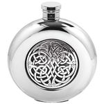 English Pewter Company Celtic Design 6oz Round Pewter Hip Flask [CEL193]