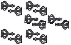 Adonai Hardware 7 Inch Lysanias Antique Iron False Hinge (Supplied as 12 Pieces per Pack) - Matte Black Powder Coated