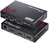 4K@60Hz/1080p@120Hz HDMI 2.0 Splitter 1 in 2 Out, Auto Downscaler with HDR10 &3D, 18Gbps Zero Latency, AV Access Gaming Splitter, Duplicate/Mirror Screens, HDCP 2.2, for Xbox, PS5