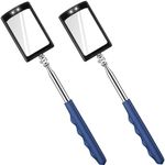 Ceenna 2 Pcs Telescoping Inspection Mirror Telescoping LED Lighted Flexible Inspection Mirror Mechanics Telescoping Mirror Tool for Checking Observing Vehicle Small Parts (Blue)