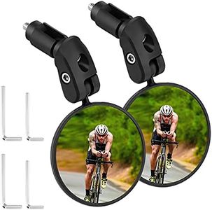 Accmor 2pcs Bike Mirror, Bar End Bicycle Riding Rearview Mirrors for Handlebars, Adjustable 360 Degree Rotatable Convex Mirror for Mountain Road Bikes