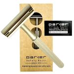 Parker Safety Razor, Model 78R 3-Piece Closed Comb Safety Razor with 5 Parker Platinum Blades Included, (Satin Chrome)