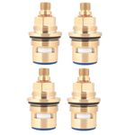 NEW WARE® Ceramic Disk Fitting Brass FLT Type 28 x 1.5 Spindle - Repairing Disc Inner Part Cartridge for Taps (Pack of 4)