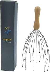LeapLife 24 Fingers Head Massager Scalp Scratcher for Human or Pet Head Massage, Head Relaxing,Wood Handle for Comfortable Temple Massage,More Durable with Metal Fixed