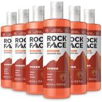 Rock Face Shower Gel - Power All In One Body Wash for Men, 410ml, Spicy Oriental Scent, Suitable for Hair and Body, Long Lasting Fragrance, Multipack of 6