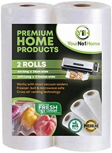 2 Pack 6m x 28cm YourNo1Home Vacuum Sealer Rolls, Use for Meal Prep, Sous Vide, Food Saver, Seal a Meal, Weston. BPA Free Vacuum Seal Bags, Commercial Grade Food Storage Sealer Rolls, Ideal for Portion Control & Food Storage.