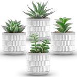 Der Rose Set of 4 Succulents Plants Artificial Fake Plants for Living Room Bathroom Bedroom Aesthetic Home Kitchen Decor