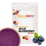 Freeze Dried Wild Blueberry Powder 100g - 100% Natural and Pure Bilberry Milled to Powder - Superfood Powder for Baking, Cake Decorations, Smoothie, Cocktails - Dehydrated Freeze Dried Fruit Powder