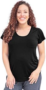 Kindred Bravely Everyday Maternity & Nursing T-Shirt | Maternity & Nursing Tops for Breastfeeding (Black, Small)