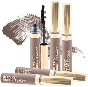 Boyd’s Brush It Away | Grey Hair Root Touch Up for Women & Men | Temporary Hair Color Mascara | Quick-Dry Water-Resistant Concealing Formula | Light Brown, 5-Pack