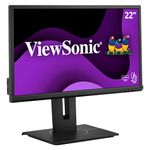 ViewSonic VG2240 22 Inch 1080p Ergonomic Monitor with Integrate USB Hub, HDMI, DisplayPort, VGA Inputs for Home and Office , Black