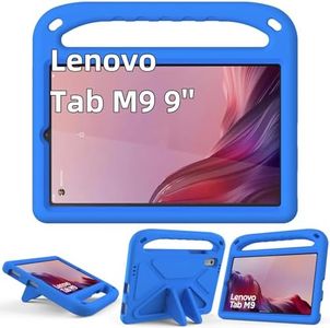 SeZhuoL Kids Case for Lenovo Tab M9 Case 9.0'' (TB-310FU)，EVA Lightweight Shockproof Cover with Stand Handle for Tab M9 9.0 Inch Case Cover (Blue)