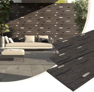 VallisCo 3-Packs Faux Stacked Stone Panels - 47.3" x 23.7" Artificial PU Stone Wall Panels, Exterior Siding Panels for DIY Home Improvement Projects, Dark Grey