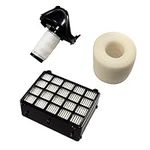 HQRP Filter Kit (1 Pre-Motor Foam&Frame, 1 HEPA Post-Motor) compatible with Shark DuoClean HV390, HV390UK, HV390UKT, HV390, HV391, HV392, HV394Q Corded Ultra-Light Stick Vacuum Cleaner