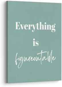 XWELLDAN Everything is Figureoutable Sign Office Wall Art Decor, Inspirational Motivational Wall Art Decor for Office, Office Artwork Wall Decor, Office Wall Decor, 11x14, Framed（green）