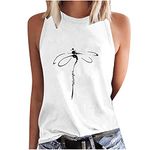 Womens Tank Tops Crewneck Loose Fit Basic Cami Tops Casual Summer Sleeveless Shirts Beach Tank Top Casual Summer Vacation Tees Top Women Funny Saying Vest Cute Graphic Sleeveless Racerback Tees