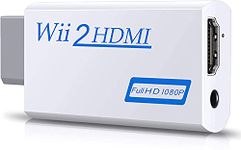 Wii to HDMI Converter, Wii to HDMI Adapter, Wii Game Console to HDMI Connector 720P 1080P 60hz Video & 3.5mm Audio Output - Supports All Wii Display Modes - White