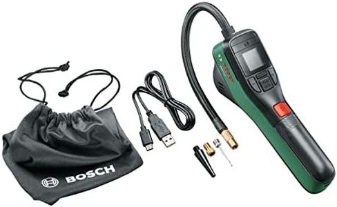 Bosch Easy Pump Cordless Bike Tyre Inflator/Air Pump/Mini Compressor (3.0 Ah Battery, 3.6 Volt, Autostop Function, 150 PSI, 10.3 bar, LED, Rechargeable via USB-C Cable, in Carton Box)