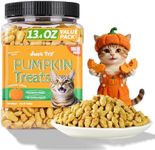 Just Try 13.4 OZ Pumpkin Cat Treats Cat Constipation Relief Hairball Control Healthy Salmon Snacks Training Biscuits Treats for Digestive Support Low Calorie Kitten Snacks