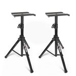 Hola! Music Speaker Stand Floor Pair - 2 Studio Tripod Monitor Stands w/Non Slip Feet, 1.25-1.8m