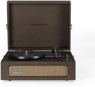 Crosley Voyager Portable Turntable - Bluetooth Record Player, 3-Speed Suitcase Vinyl Player, Home Turntables for Vinyl Records, Built in Stereo Speakers & Bluetooth Receiver, AUX Input, Cocao