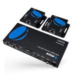 OREI 4K 1x2 HDMI Over ethernet Extender Splitter Over CAT6/7 ethernet Cable 4K@30Hz up to 165 ft - 1 in 2 Out, 1080P@60Hz Upto 230 ft, PoC, IR Control, EDID, HDMI Loop Out (HD12-EX165-K)