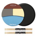 Starfavor Drum Practice Pad, 4 Surfaces Practice Drum Pad, Silent Practice Pad for Drumming with Different Playing Surface, Comes with Extra 2 Pairs 5A Drum Sticks