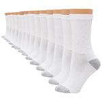 Hanes Women's Value, Crew Soft Moisture-Wicking Socks, Available in 10 and 14-Packs, White-14, 5-9, White - 14 Pack, 5-9