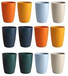LATERN 12Pcs Reusable Plastic Cups, 360ml Unbreakable Drinking Cup Children’s Kids Durable Water Tumblers Dishwasher Safe Cups for Kitchen Outdoor Parties Picnics BBQ’s Travels (6 Colors)