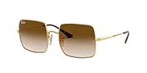 Ray-Ban Women's RB1971 Metal Square Sunglasses, Gold/Brown Gradient, 54 mm