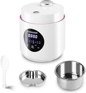 Audecook Low Sugar Rice Cooker with PFAS-Free Nonstick Inner, 1.5L/3Cup Compact Design Rice Cooker, Easily Steams Steel and Rolled Oats, With Low Carb Rice Cooker Steamer Set (white)